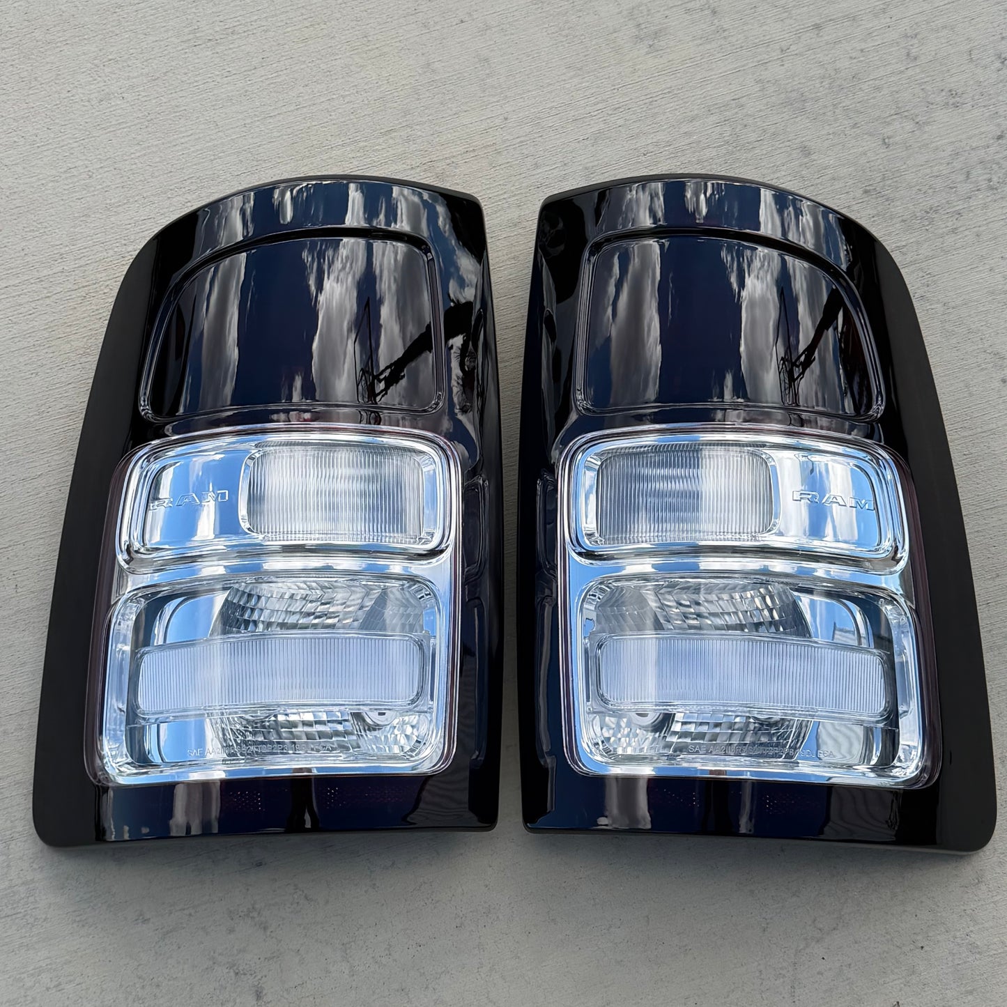 2019-2024 Dodge Ram 2500/3500 Smoked Tail Lights (NON-LED) Custom Masked