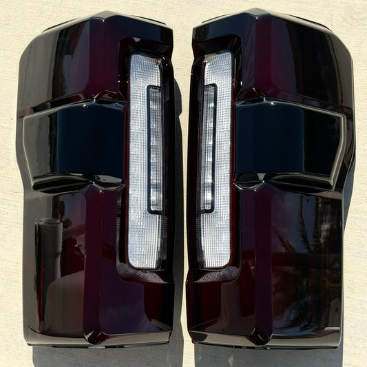 2023-2025 Ford F250 F350 Smoked Tail Lights LED W/BLIS (Reverse Clear)