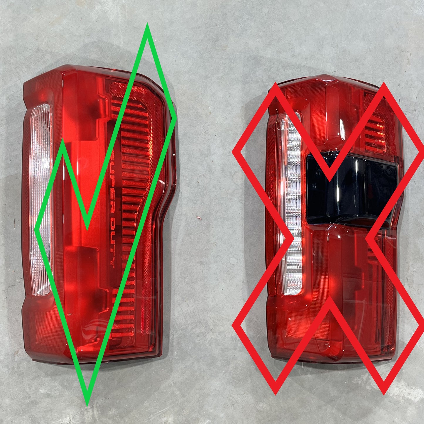 2023+ Ford F250 F350 Smoked Tail Lights (NON-LED NON BLIS) Reverse Clear